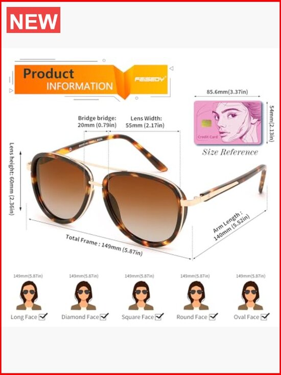 Retro Square Polarized Aviator Sunglasses with High-Quality Metal Frame